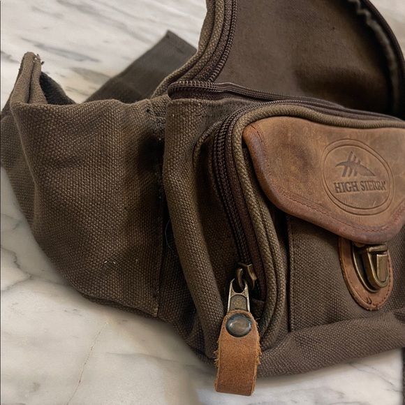 High Sierra Canvas & Leather Belt Bag - Vintage Rustic Style - Picture 8 of 9